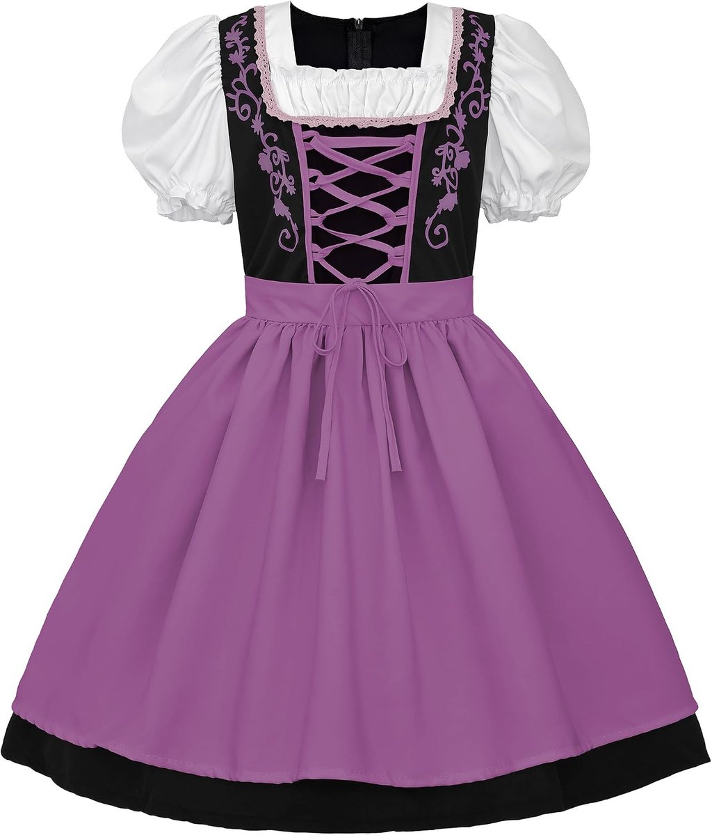 Dirndl Jurk Meisjes Oktoberfest Kostuum Beierse Jurk Schort Vetersluiting Carnaval Halloween