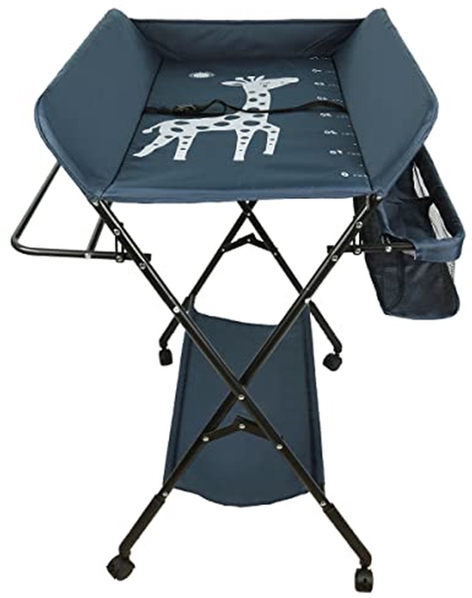 Baby Verschoontafel - Commode Tafel - Baby Verzorging - Inklapbaar Ontwerp - 80 x 66 x 98 cm - Donkerblauw