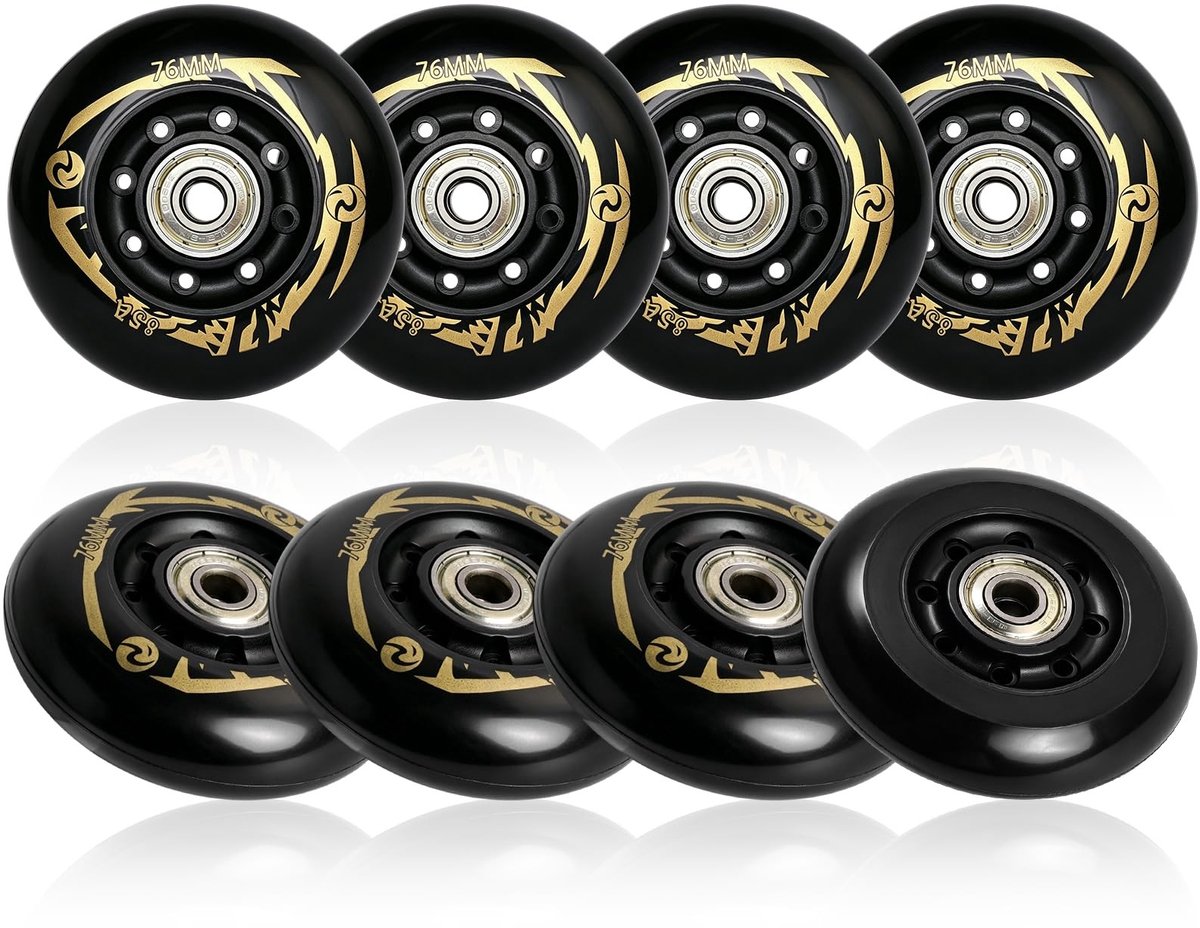 Omgoods - Inline Skate Wielen 76 mm met ABEC 9 Kogellagers - Set van 8