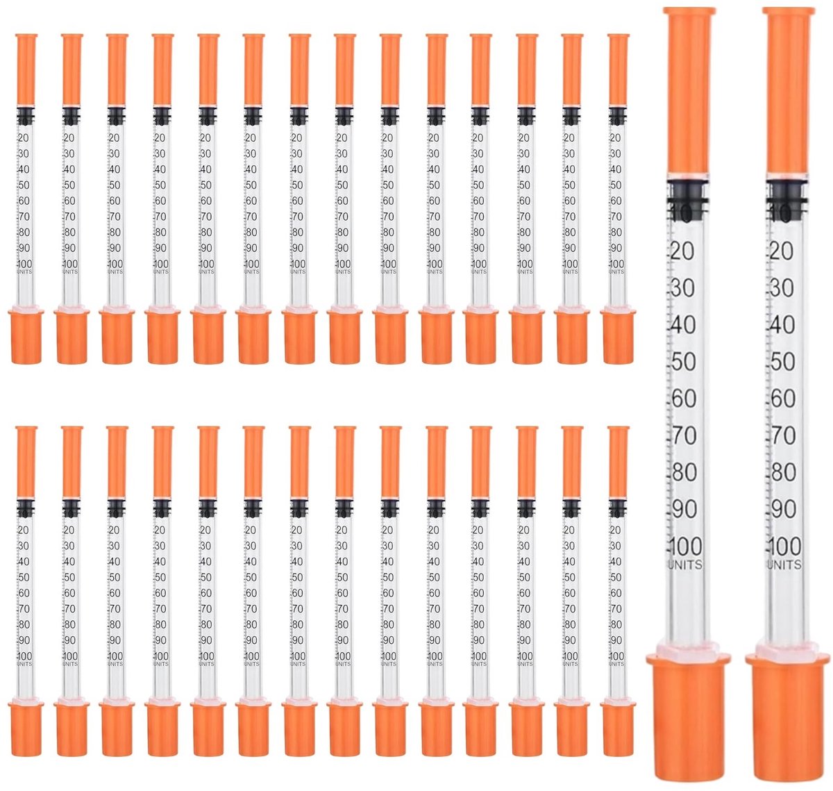 Omgoods - Set van 30 Plastic Spuiten van 1 ml voor Laboratoriumgebruik