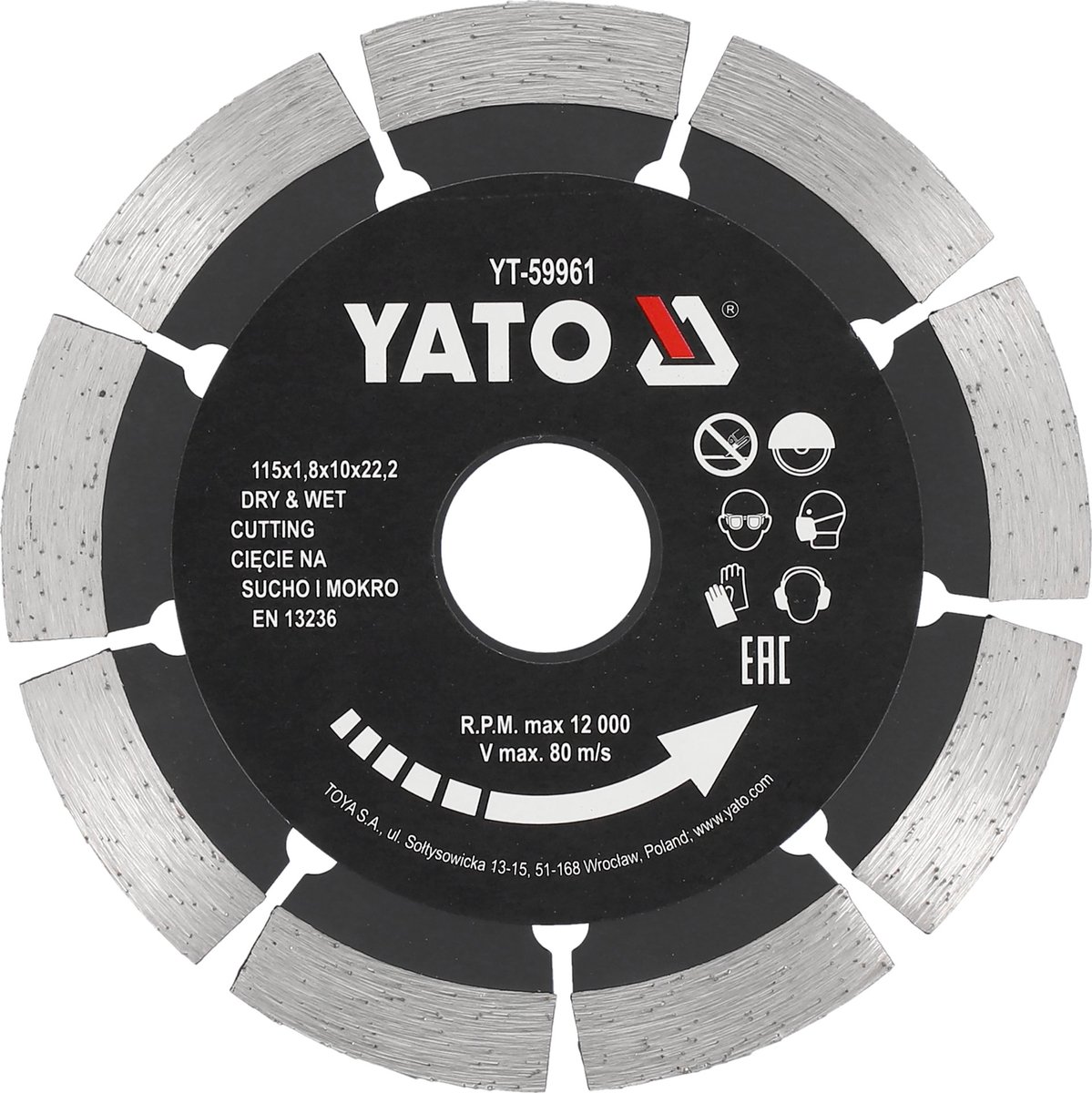 Professionele Diamantschijf voor Droog Gebruik - 10 mm Segment - Diamant Zaagblad voor Haakse Slijper - Snel & Strak Zagen in Vers Beton, Kalkzandsteen, Silka & Baksteen - Diamantslijpschijf