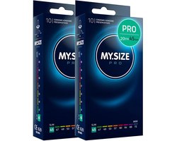 MY.SIZE PRO 20 stuks 45mm Elite condooms, extra slank, zeer zuiver Vytex-latex voor weinig geur, super gemakkelijk te openen en af te rollen