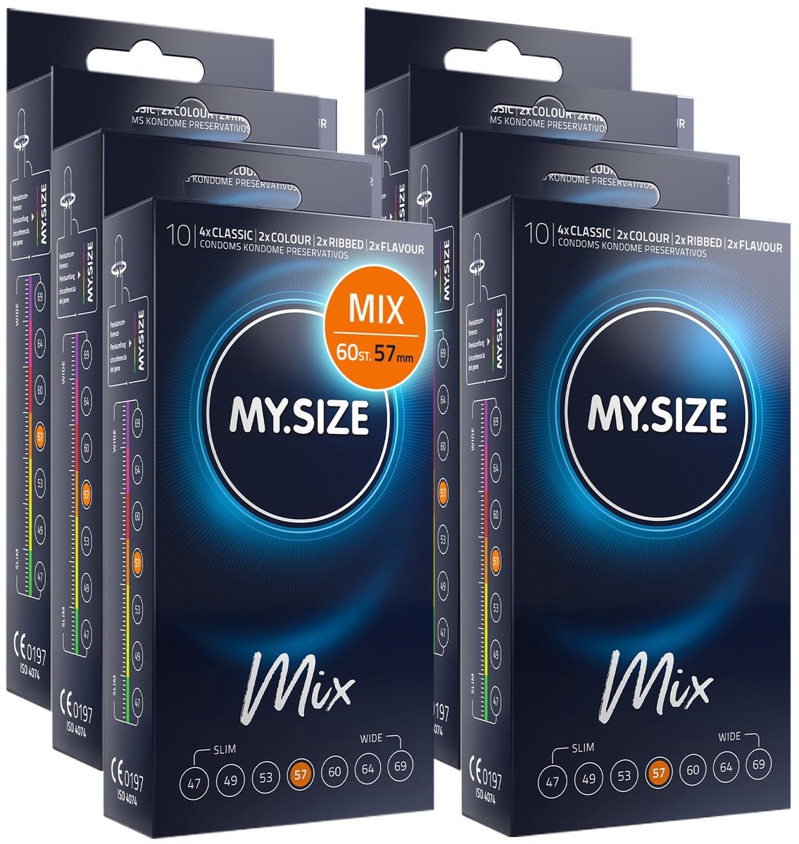 My.Size Mix Condooms Maat 4, 57 mm, Voordeelpakket, Inhoud 60 stuks