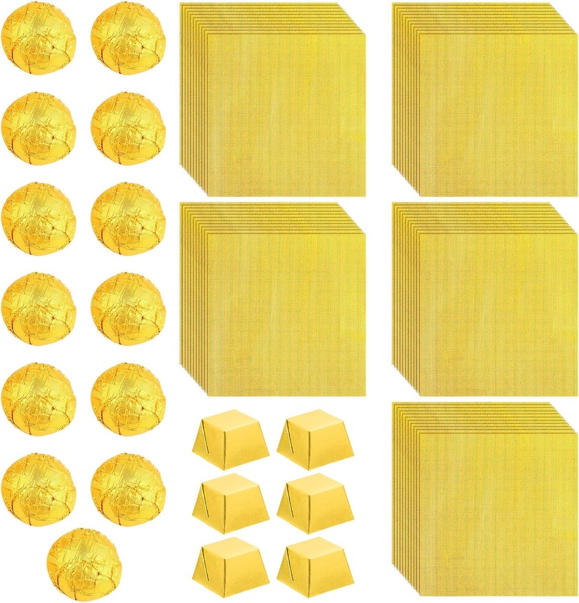 300 Stuks Folie Snoepverpakking - 4x4 Inch Gouden Vierkante Chocolade Vorm - Suikerfolie voor Feest, Bruiloft en Verjaardag - DIY Chocolade Verpakking