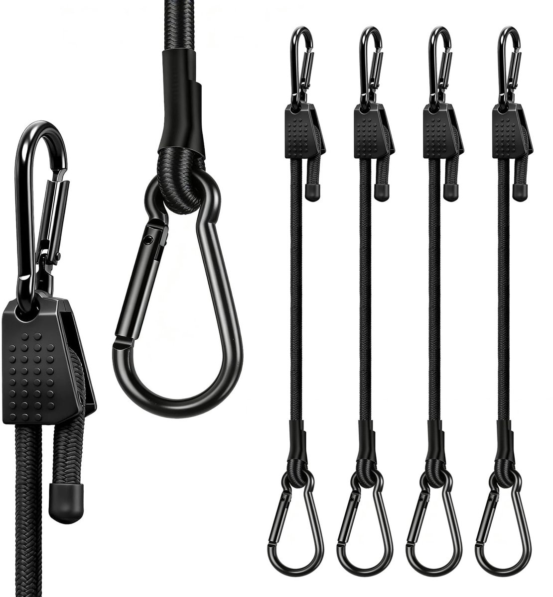 Omgoods - Set van 4 Verstelbare Elastische Spanbanden met Haken