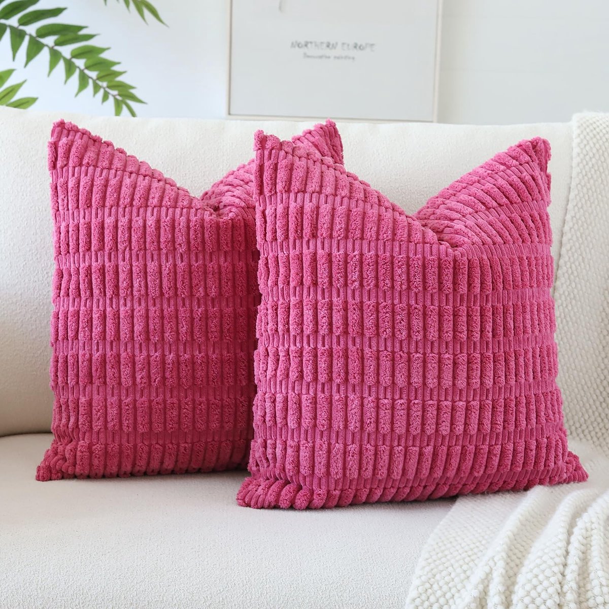Omgoods - Set van 2 Fluwelen Kussenhoezen in Modern Ontwerp