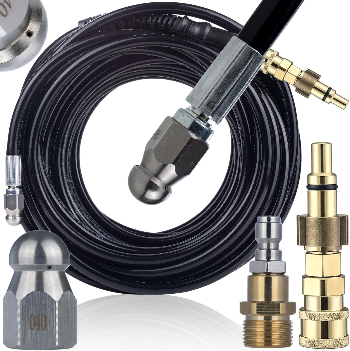 Rosfix HydroJet Pro 20M Set - Rioolslang Spuitmond 3+1 - 20 m, 200 bar, M22x1,5 - Geschikt voor Lavor, Parkside