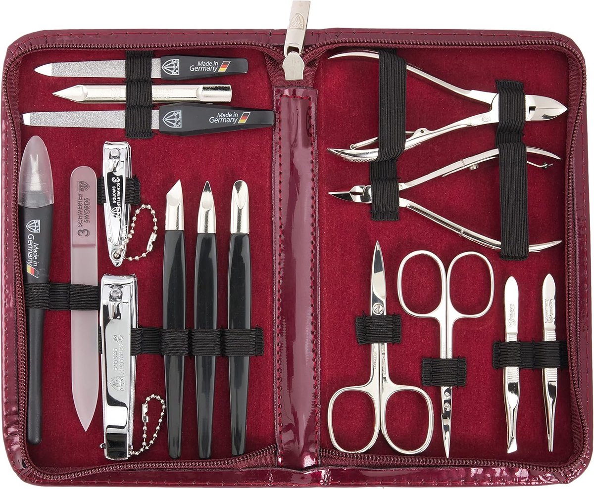 Manicure Set 16 Delig – Complete Nagelverzorgingsset – Kunstleren Etui – Hand & Voetverzorging – Professionele Tools