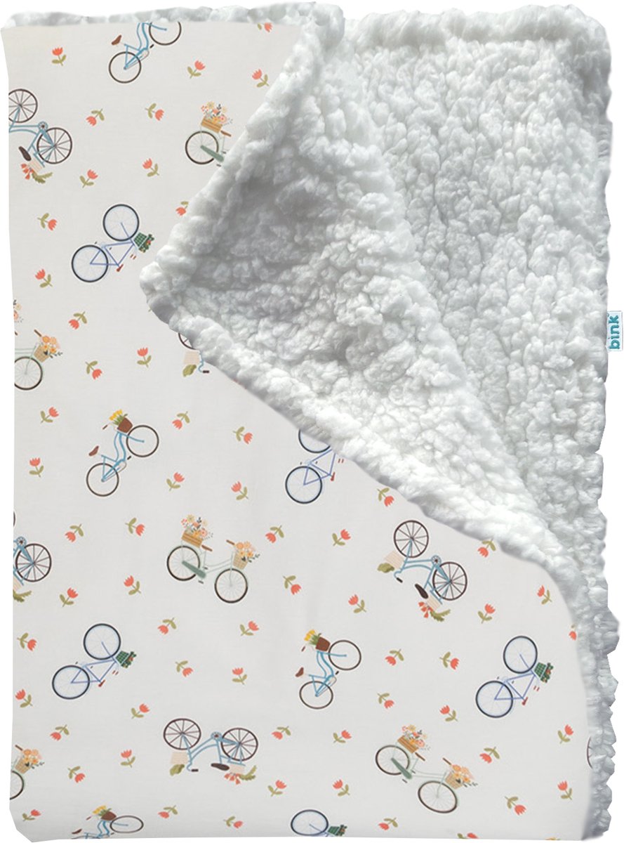 BINK Bedding Wiegdeken Fien / Sherpa offwhite 75 x 100 cm