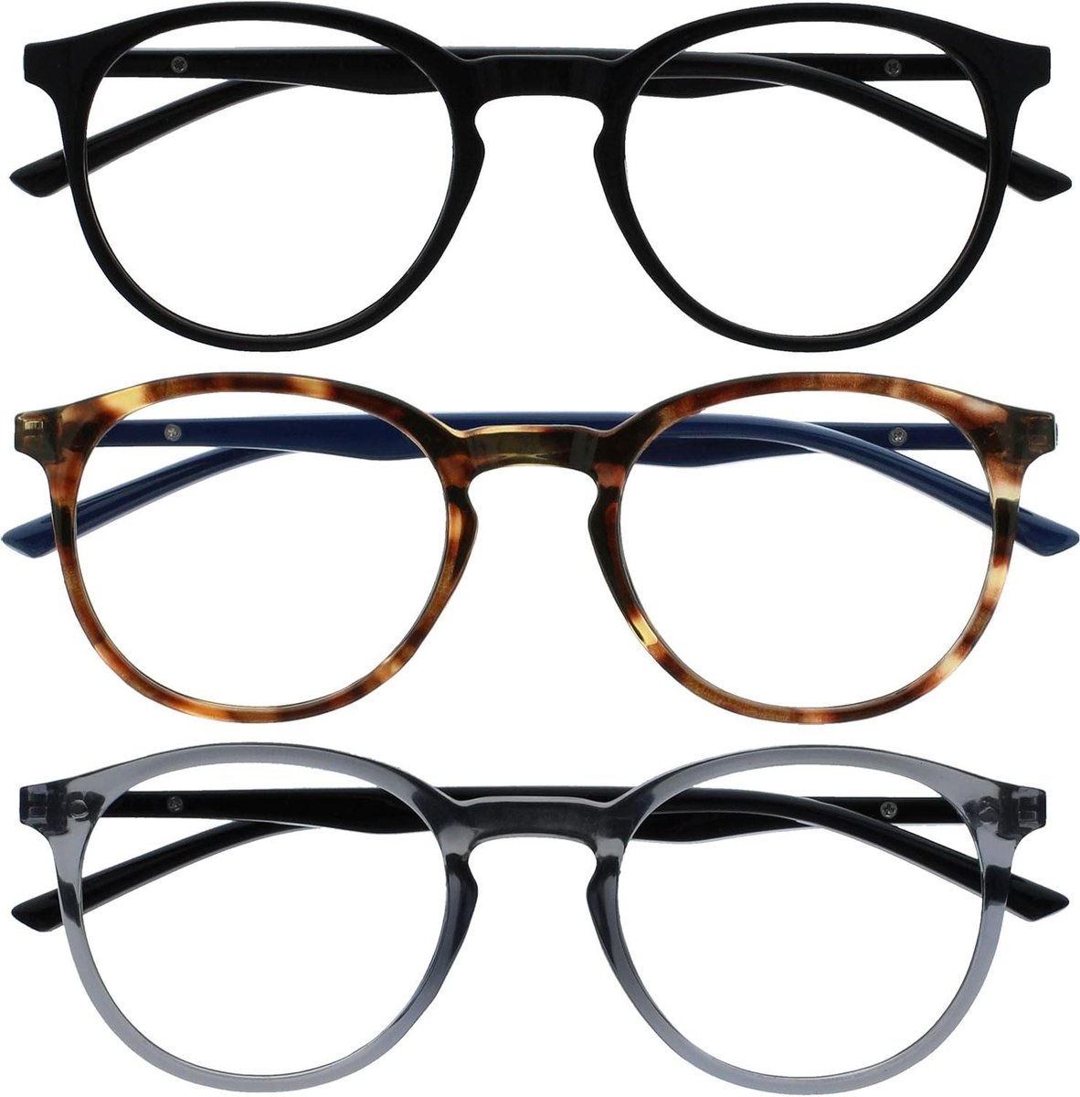 Blauwlichtblokkerende Bril - Computer Bril - Oogcomfort Scherm - UV400 Bescherming - 3 Paar - Diverse Kleuren