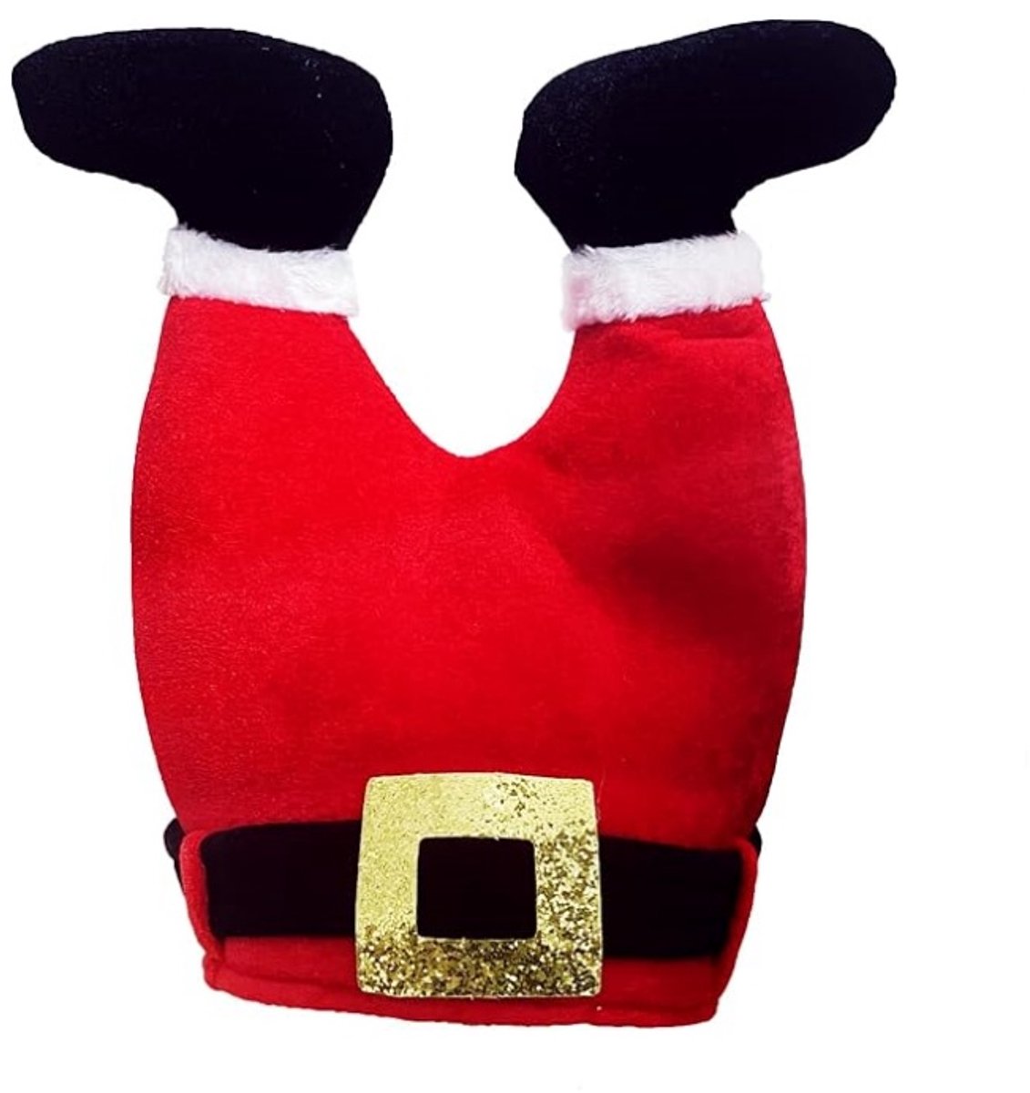 Grappige Kerstmuts Kerstman Broek Vorm - Pluche Feest Hoed voor Volwassenen en Kinderen - Carnaval & Kerstfeest Verkleedaccessoire