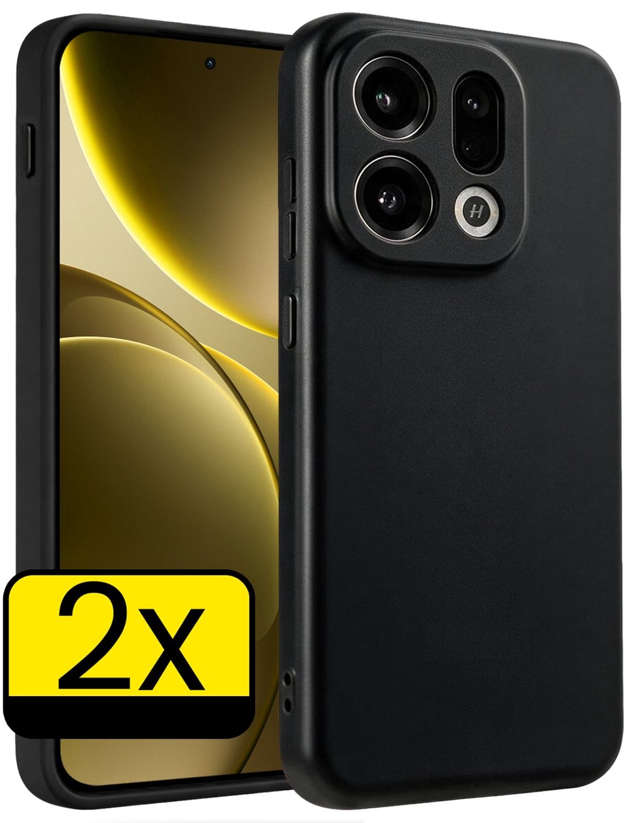 Hoesje - 2 Stuks - Geschikt voor OPPO Find X9 - Sterk & Shockproof - Case Siliconen - Back Cover - Telefoon Hoes - Telefoonhoesjes - Zwart