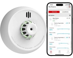 X-Sense XH02-M Draadloos koppelbare hittemelder met WiFi - 7 jaar batterij – Keukenmelder - Werkt via app - Voldoet aan Europese norm - Link+ Pro - Brandalarm – Warmtemelder