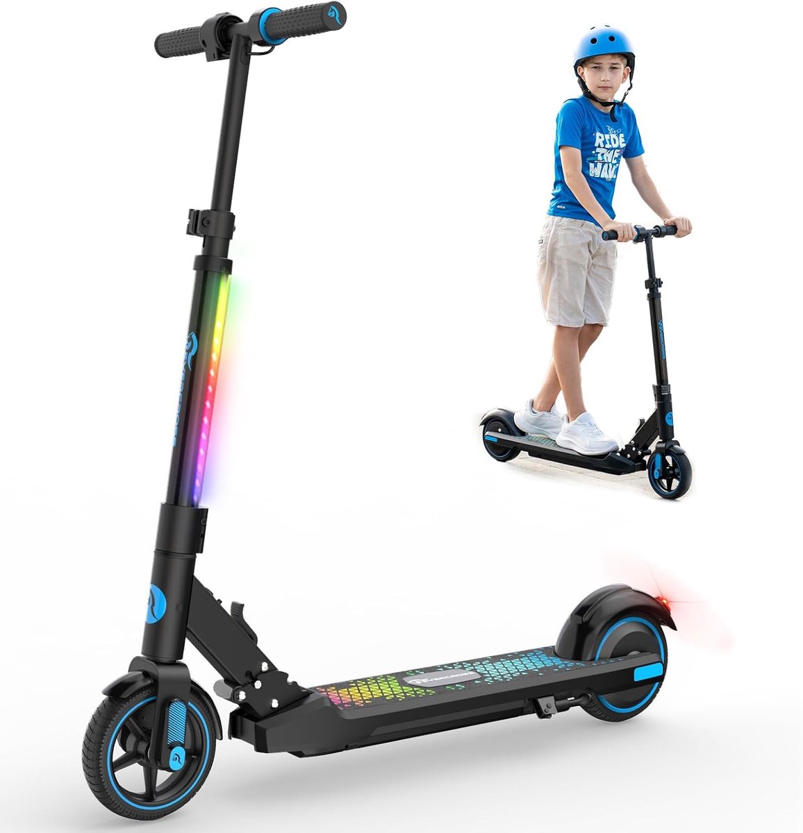 EVERCROSS EV06C Elektrische step kinderen - Verlichting - 15 km/u - max 60 kg- Blauw