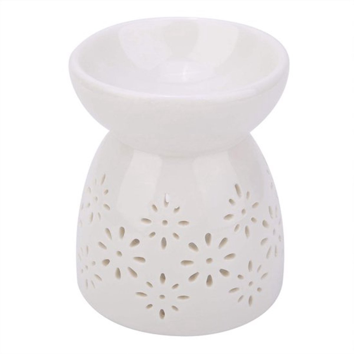 3,5 inch keramische theelicht brander kandelaar kandelaars aromatherapie oliebrander, waxverwarmer, olie wierook diffuser voor huisdecoratie (bloem)