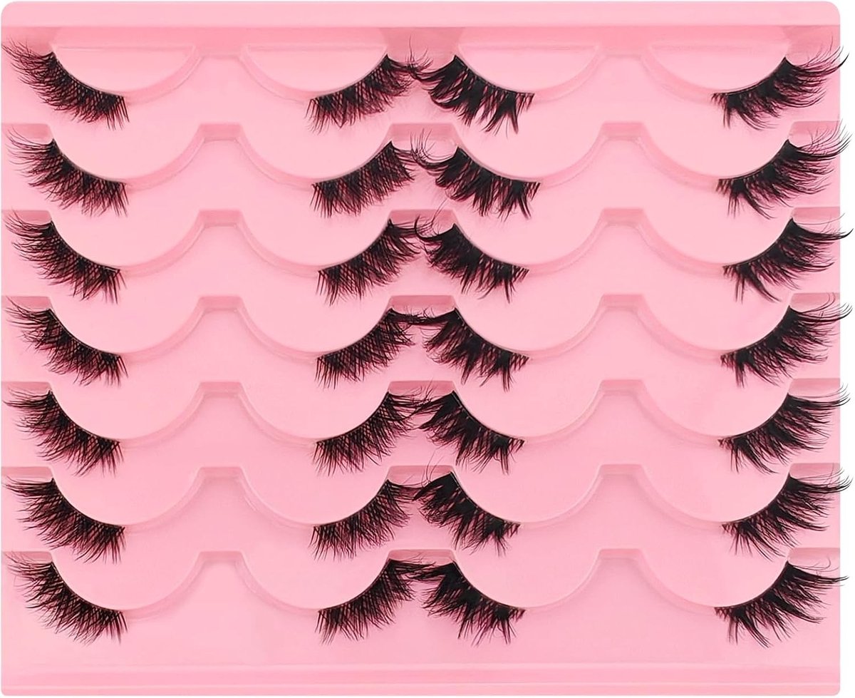 14 Paar Duidelijke Halve Wimpers, Kat-Oog Stijl, Mix van 12 mm, Natuurlijke Uiterlijk, Valse Wimpers voor een Verleidelijk Effect, Ideaal voor Make-up en Feestjes
