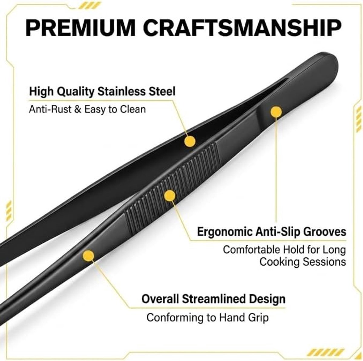 Set van 2 RVS Keukenpincetten 30.5cm - Professionele Keuken Tang voor Grillen, Koken en Bakken - Hittebestendige Keukentools voor BBQ en Serveerwerk