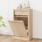 Kantelbare Prullenbak Kast - Luxe Afvalbak Kast Houtlook - Keukenkast met Lade - Huisdiervriendelijk - Voor Afvalbak van ca. 38 Liter - Natuurlijk Hout