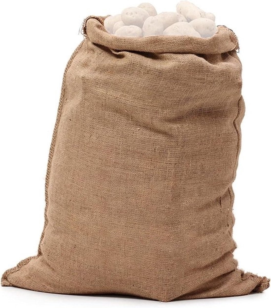 Jute Aardappelzak - Race Tassen - Spelactiviteiten Buiten - Stevig Duurzaam Materiaal - 237 x 213 cm - Natuurlijk Jute