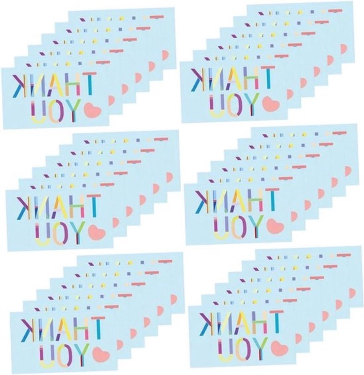 Bedankkaartjes - Bedankbriefjes Wenskaarten - Dankbaarheid Uiten - Dik Papier Textuur - 9x5 cm - Multicolor