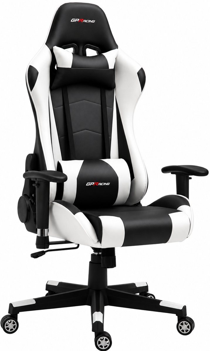 GPRACING Pro - Game Stoel - Gaming Stoel - Ergonomische Bureaustoel - Gamestoel - Verstelbaar - Gaming Chair - Wit