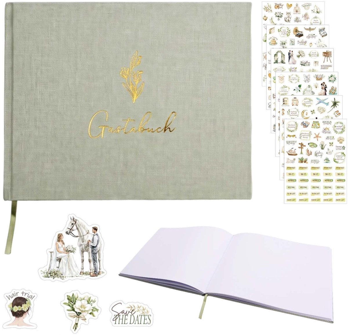 Gastenboek voor bruiloften - Hardcover met blanco pagina's