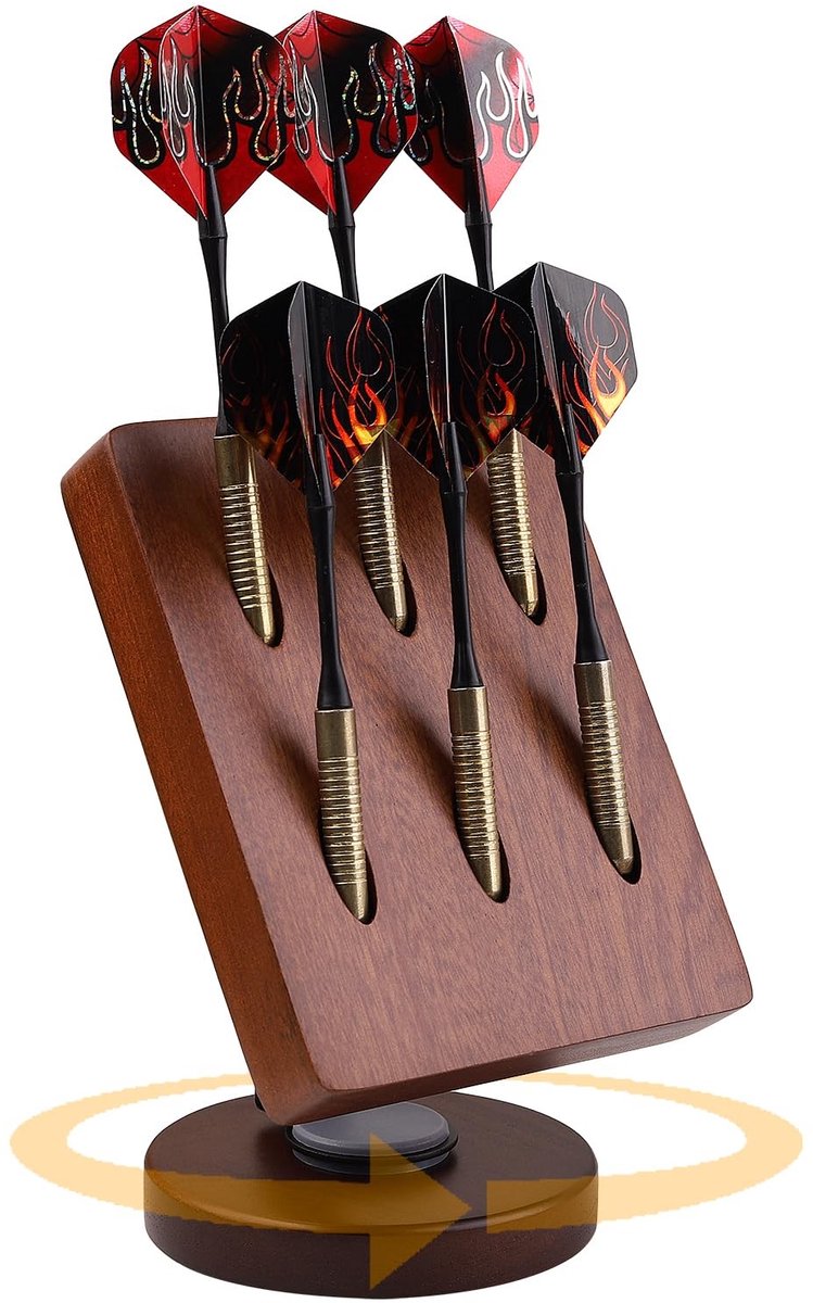 Rotating Dart Holder - Organizer voor 6 Darts - Bruin