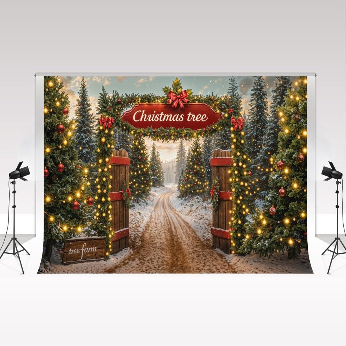 Fotografie Achtergrond - Winter Fence Arch 3x3m