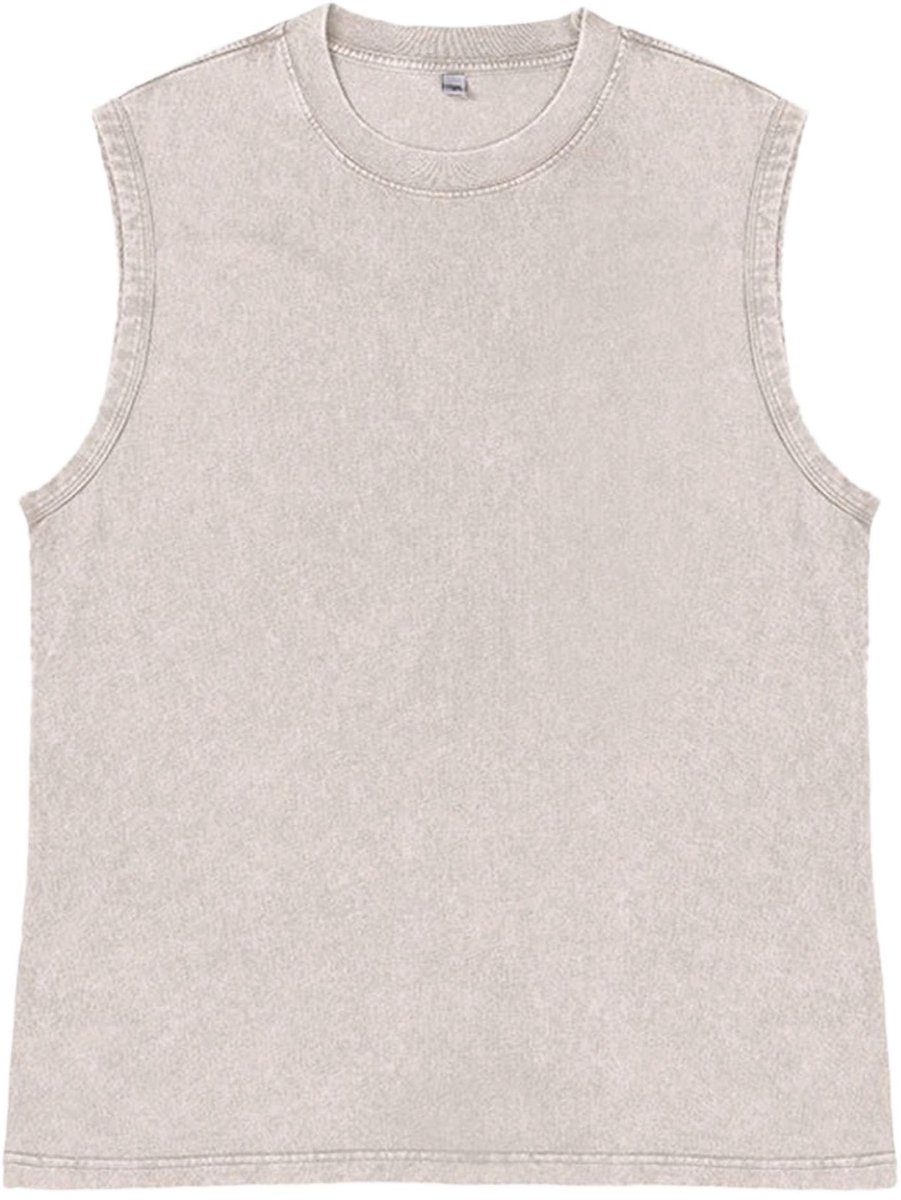 Katoenen Tanktop Heren - Mouwloos - Abrikoos