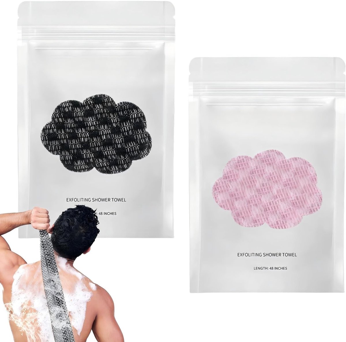 Exfoliërende Antibacteriële Douchehanddoek - 2-in-1 Scrubdoek