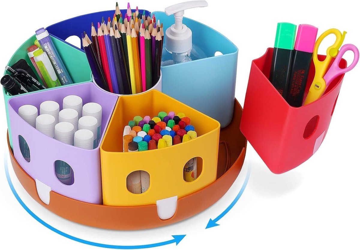 Swivel Desk Organizer - 7 Compartimenten - Multicolor