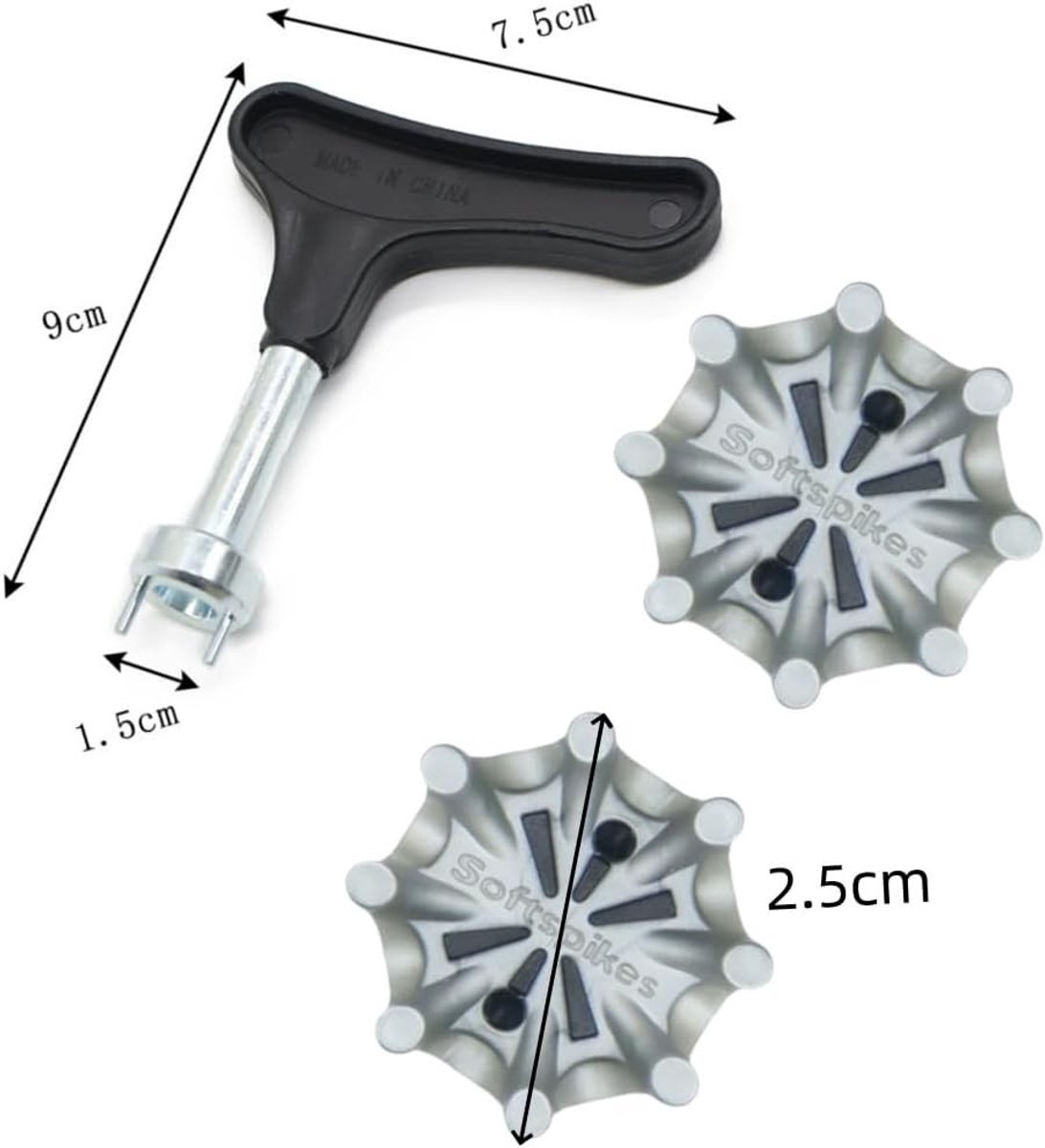20 stuks golf schoen spikes met 1 sleutel, eenvoudig te verwisselen, universele niet-slip golf spikes voor optimale grip