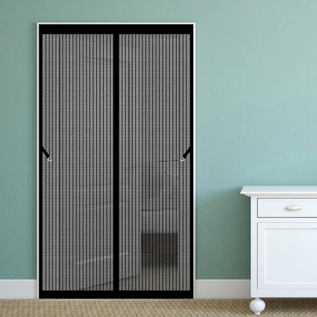 Magnetische Klamboe - Deurhor Insectenwering - Frisse Lucht Binnen - Eenvoudige Montage - 170 x 255 cm - Zwart