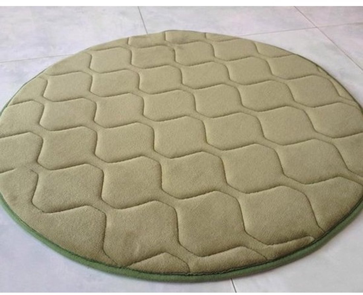 Vloerkussen Rond - Zitkussen Meditatie - Comfortabel Zitten - Zacht Koraalfleece - 70 x 70 cm - A-groen