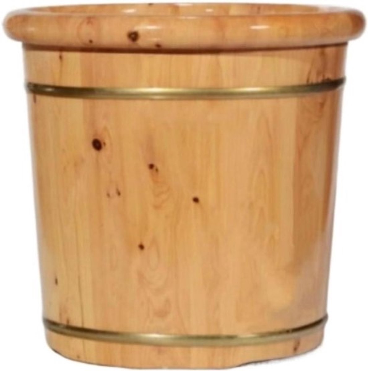 Houten Voetbad - Voetenbad Ton - Ontspannend Weken - Natuurlijk Hout - 41x40x31cm - Bruin