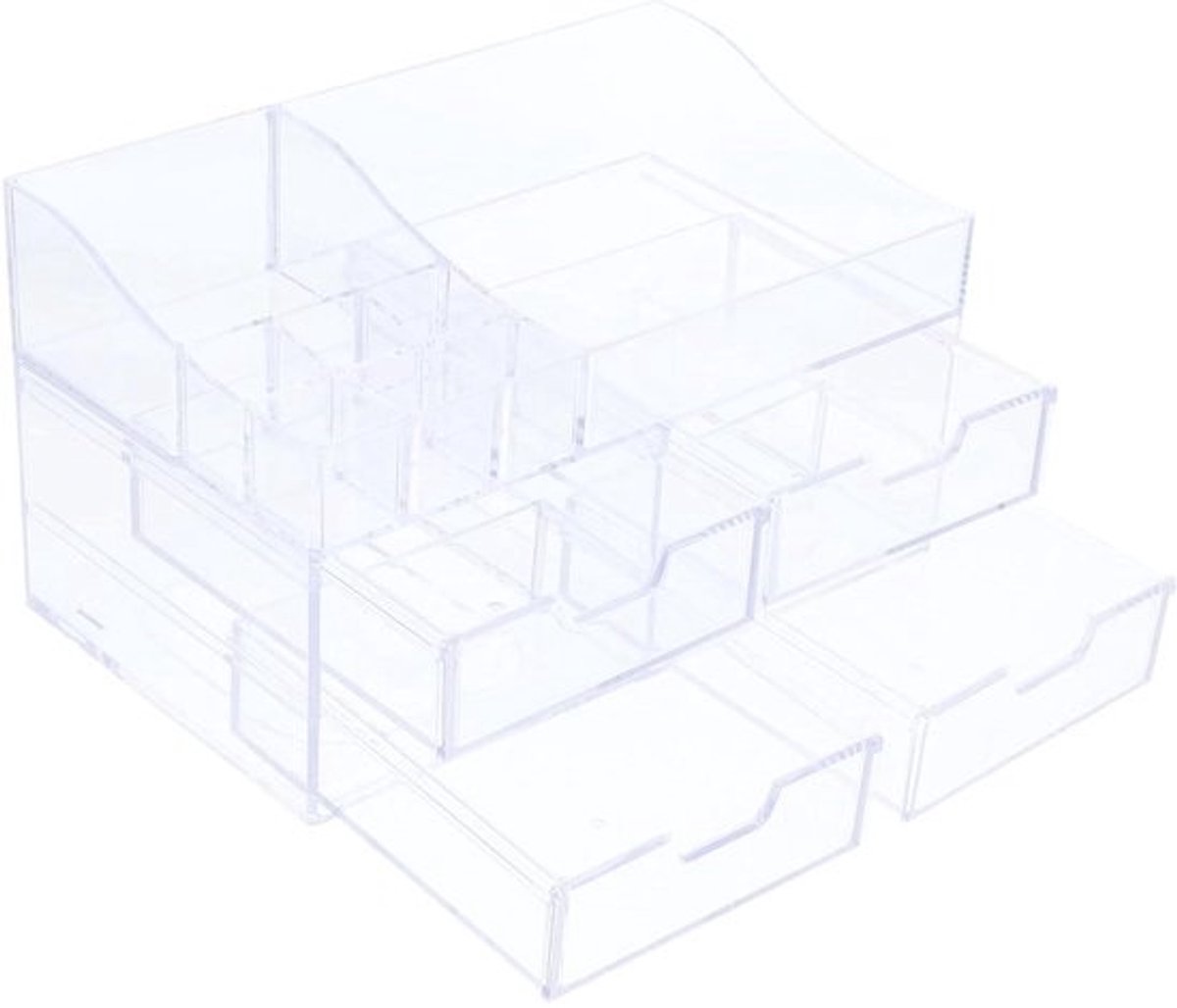 Make-up Organizer - Opbergdoos Lades - Bureau Opruimen - Meerdere Lagen - 13.5 x 14 x 13.5 cm - Transparant