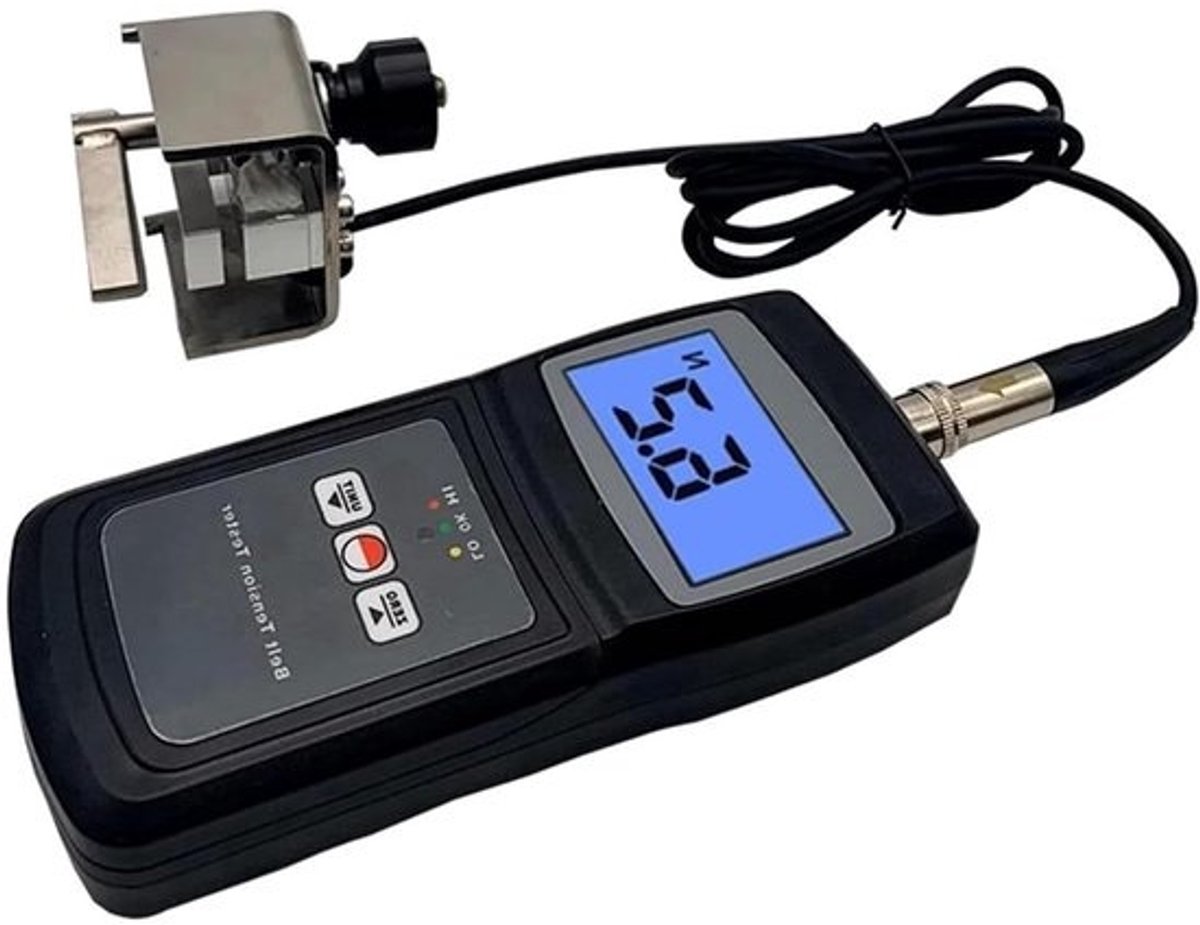 Bandspanningsmeter - Spanningsmeter Riemen - Spanning Meten - Audiovisueel Alarm - 850N Maximale Belasting - Grijs
