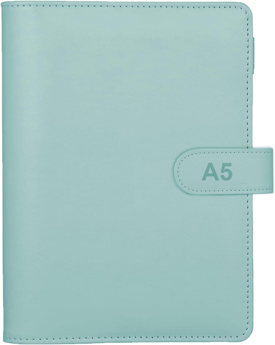 Stijlvolle A5 Ringband met Magneetsluiting, Herbruikbaar Notitieboek, Planner Organiser voor Kantoor en School, Blauw