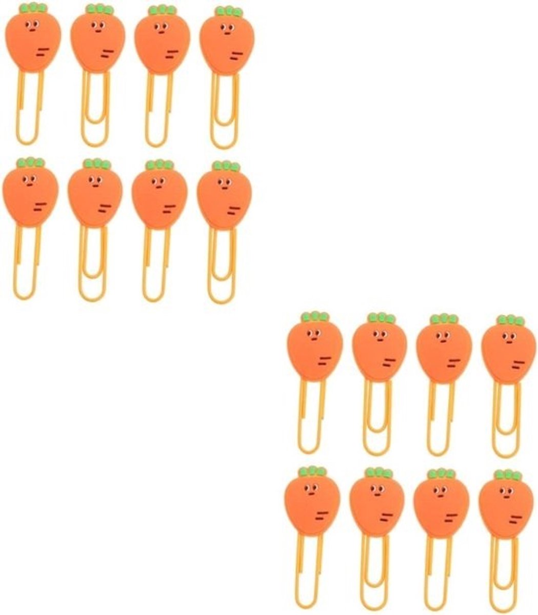Cartoon Bladwijzers - Memo Clips Pagina Markeringen - Documenten Organiseren - Wortelvormig Ontwerp - 6 x 2.2 cm - Oranje