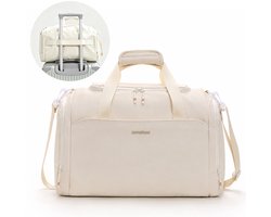 Merkloos Reistas Beige Dames - Handbagage Vliegtuig - Nat & Droog Gescheiden - Schoenenvak met Ventilatie - Waterafstotend - Weekendtas voor Reizen, Sport & Fitness
