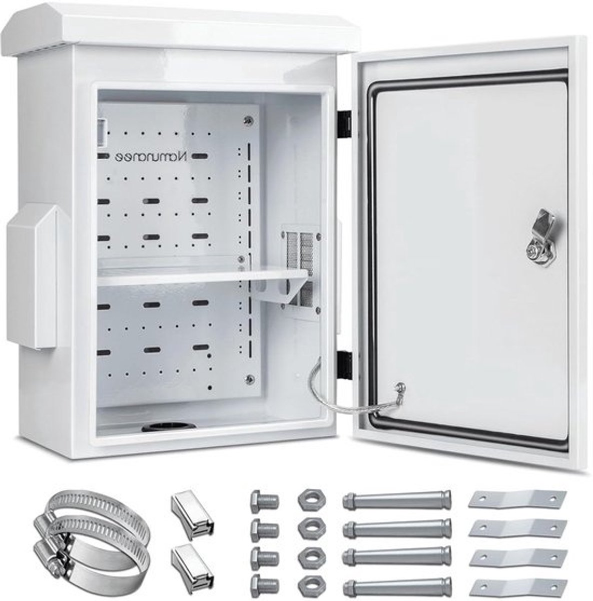 Elektrische Buitenbox - Aansluitkast Waterdicht - Apparatuur Beschermen - Koudgewalst Staal - 45 x 20 x 20 cm - Wit