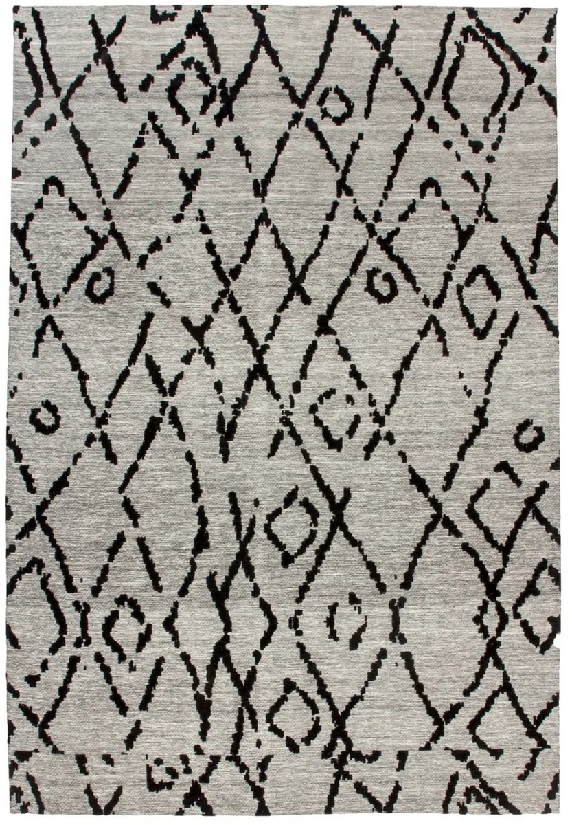 Dutch XXL Scandinavisch Vloerkleed | Tapijt | River | Geometrisch | Grijs/Zwart | 120x170 cm Grijs / Zwart