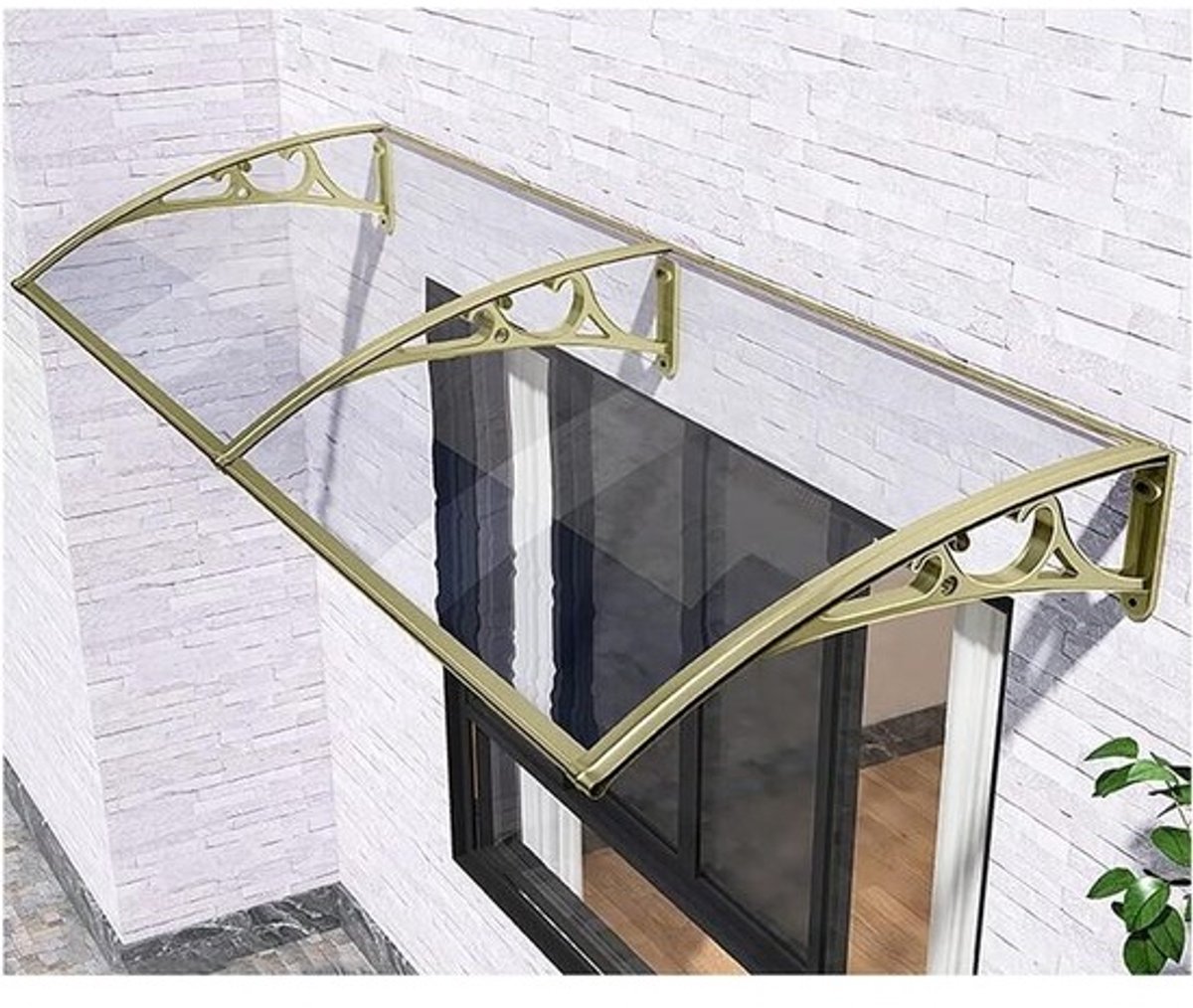 Voordeurluifel - Terrasluifel Raamluifel - Buiten beschermen - Slagvast Polycarbonaat - 60x250cm - Helder