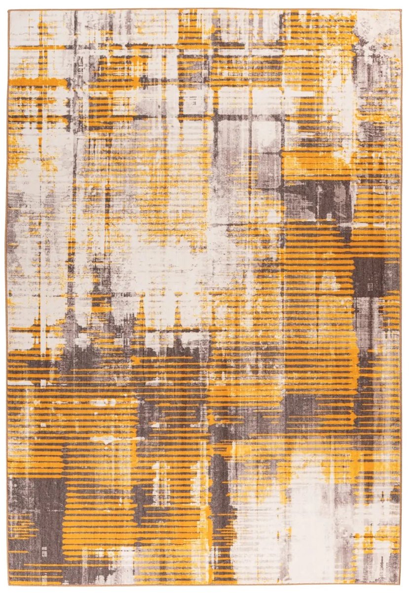 Dutch XXL Modern Vloerkleed | Tapijt | Saphira | Lijnen | Geel | 120x170 cm