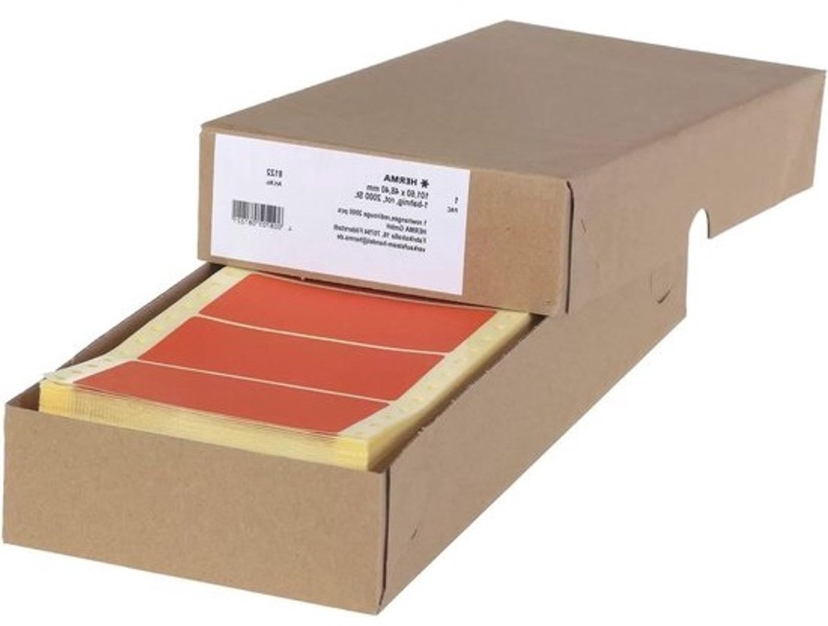Computeretiketten - Eindeloze labels Printerlabels - Labels Printen - Met Geleidegatrand - 1016 x 484 mm - Rood