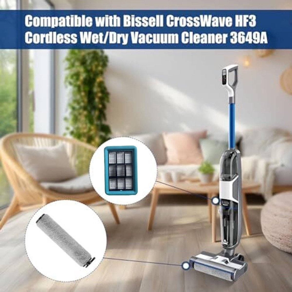 Rollerborstel en Filter voor Bissell Crosswave HF2/3845N/3831 Vloerreinigers, Hoge Kwaliteit en Efficiëntie – foto 3