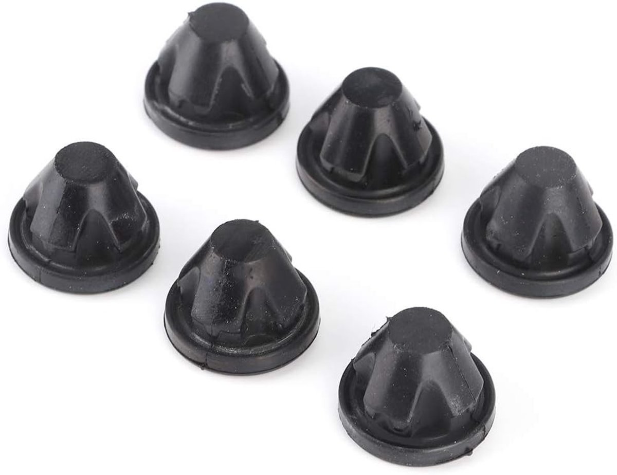 6-delige rubberen trim voor motorkap met grommets, geschikt voor PD100, PD140 en PD170 (Zwart)