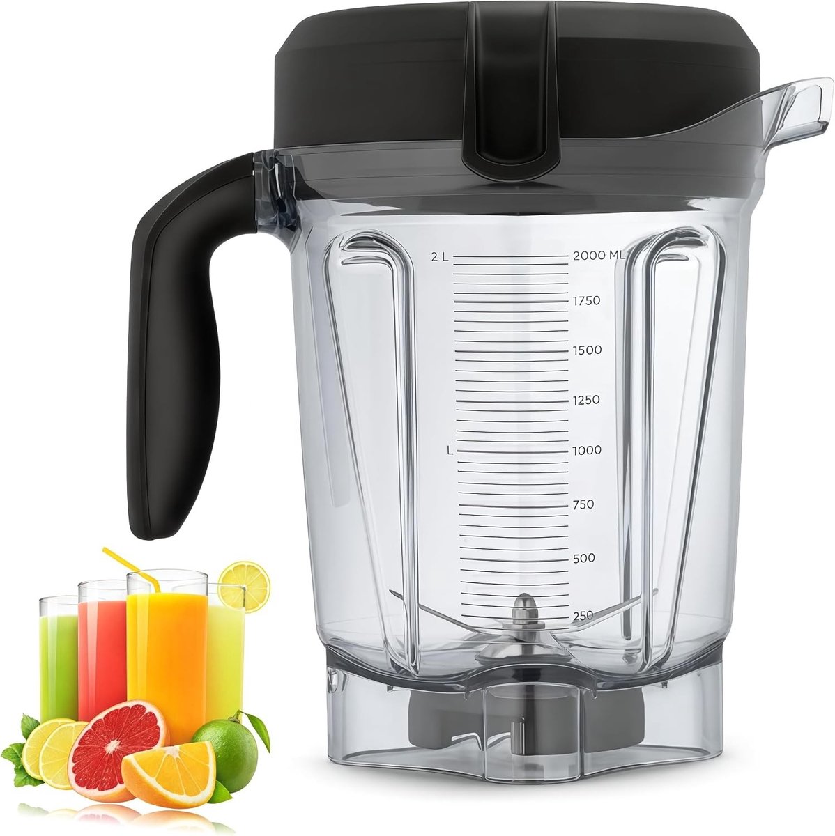 Citruspers met afsluitdeksel, roestvrijstalen lemmet voor Vitamix 750, 5300, 5200 en E310, ideaal voor sap en smoothies