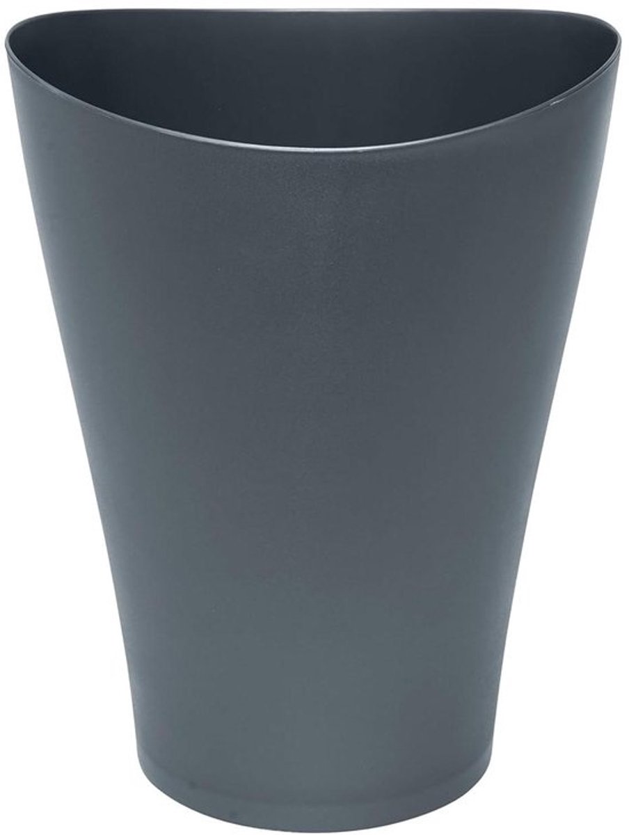 Prullenbak - Afvalbak Vanity - Kantoor Organisatie - Gebogen Ovale Vorm - 8.5 Liter - Gunmetal Blauw