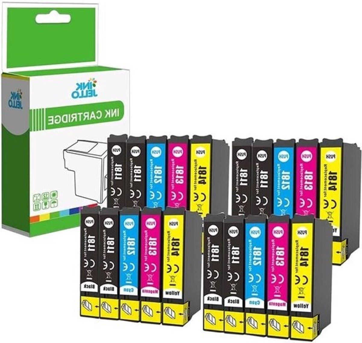 Inkjet Cartridges - Printerinkt Set - Printen Thuis - Hoge Capaciteit - 20 Stuks - Multicolor